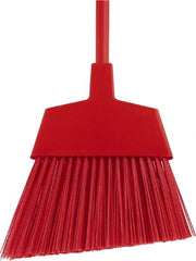 O-Cedar - 12" Wide, Red Polypropylene Bristles, 48" Metal Handle, Angled Broom - 48 Inch Handle Length - Exact Tooling
