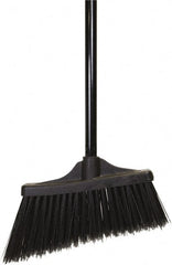 O-Cedar - 10" Wide, Black PET Bristles, 48" Metal Handle, Angled Broom - Flagged - Exact Tooling