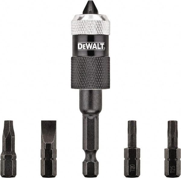 DeWALT - 6 Piece, Screwdriver Bit Set - #2, 1/4" Drive, Slotted, Phillips, Square Point - Exact Tooling