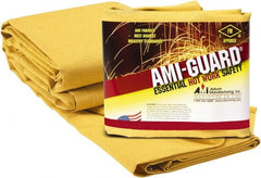Auburn Mfr - 10' High x 8' Wide x 0.03" Thick Fiberglass Welding Curtain - Yellow, Grommet - Exact Tooling