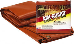 Auburn Mfr - 10' High x 9' Wide x 0.016" Thick Fiberglass Welding Curtain - Red, Grommet - Exact Tooling
