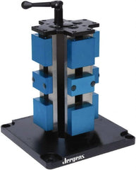 Jergens - 4" Jaw Width, 7" Max Jaw Opening, Manual Self Centering Vise - 7,200 Max Operating psi, 2.2" Stroke Length, 7" OAL x 6" OAW x 17.56" OAH - Exact Tooling