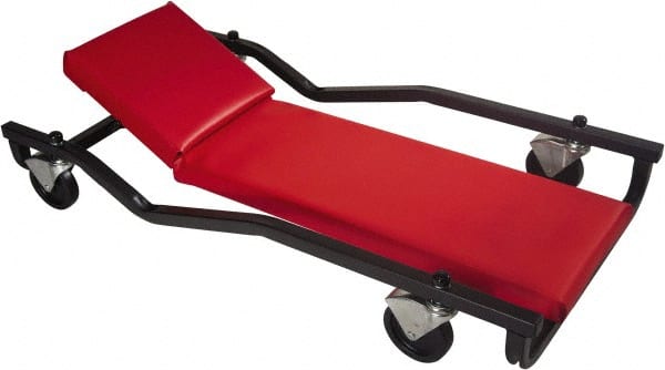 Whiteside - 480 Lb Capacity, 4 Wheel Extra Wide Creeper - Steel, 40" Long x 3-3/4" High x 20" Wide - Exact Tooling