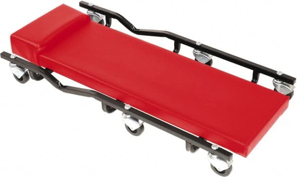 Whiteside - 570 Lb Capacity, 6 Wheel Heavy-Duty Creeper - Steel, 34" Long x 4" High x 17" Wide - Exact Tooling