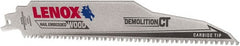 Lenox - 9" Long x 1" Thick, Carbide Reciprocating Saw Blade - Tapered Profile, 6 TPI, Toothed Edge, Tang Shank - Exact Tooling