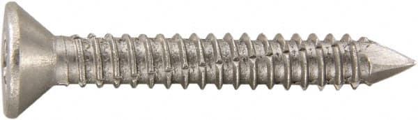 Powers Fasteners - 1/4" Diam, 2-3/4" OAL, Phillips Drive, Concrete Screw & Masonry Fastener - Stainless Steel, Passivated Finish, Includes #3 Phillips Bit - Exact Tooling