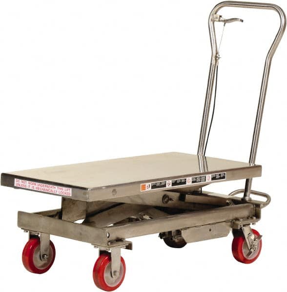 Vestil - 1,000 Lb Capacity Manual Scissor Lift - 17" to 40" Lift Height, 40" Platform Length x 20-1/2" Platform Width - Exact Tooling