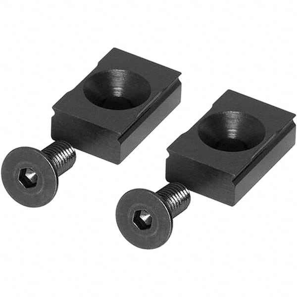 Raptor Workholding - Vise Jaw Plate - Steel, 1/2" Long, 4 Units - Exact Tooling