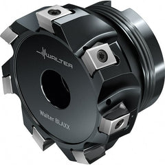 Walter - 9 Inserts, 101.6mm Cut Diam, 38.1mm Arbor Diam, Indexable Square-Shoulder Face Mill - 0° Lead Angle, 50.01mm High, Series F5141-B1-LN13_INCH - Exact Tooling