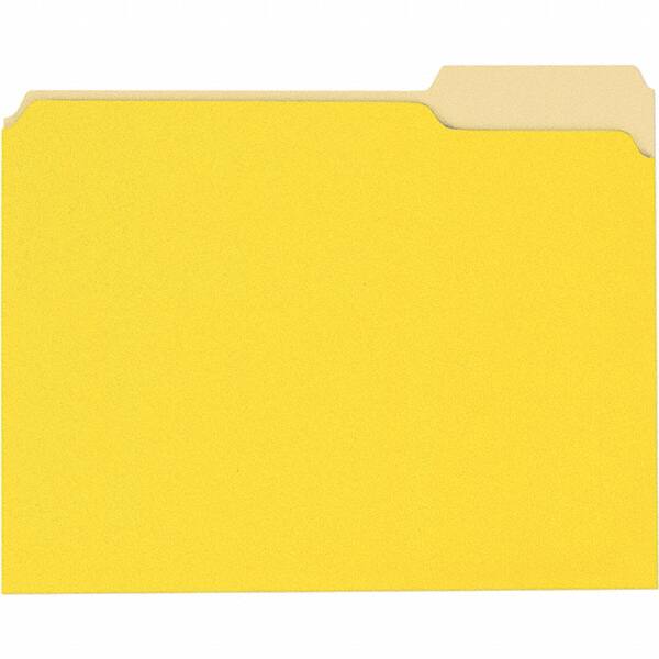 Universal One - 8-1/2 x 11", Letter Size, Yellow, File Folders with Top Tab - 11 Point Stock, 1/3 Tab Cut Location - Exact Tooling