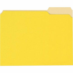 Universal One - 8-1/2 x 11", Letter Size, Yellow, File Folders with Top Tab - 11 Point Stock, 1/3 Tab Cut Location - Exact Tooling