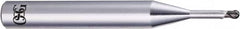 OSG - 2mm Diam, 1.2mm LOC, 2 Flute CBN Ball End Mill - Uncoated, Single End, 50mm OAL, 6mm Shank Diam, Spiral Flute - Exact Tooling