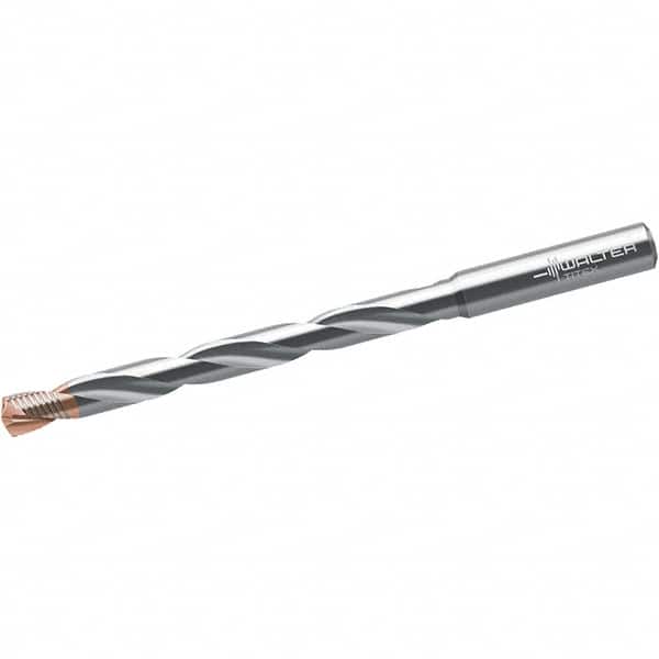 Walter-Titex - 8.4mm 140° Spiral Flute Solid Carbide Taper Length Drill Bit - Exact Tooling
