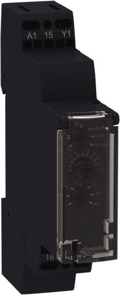 Schneider Electric - 4 Pin, 100 hr Delay, Multiple Range SPDT Time Delay Relay - 8 Contact Amp, 250 VAC, On Board Trimpot - Exact Tooling