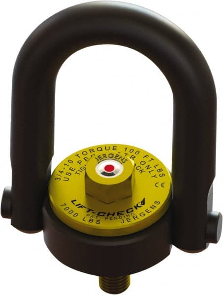 Jergens - 10,000 Lb Load Capacity Hoist Ring - 1-8 Thread, Alloy Steel - Exact Tooling