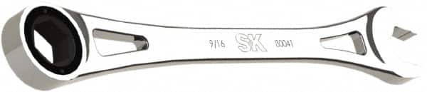 SK - 9/16" 6 Point Combination Wrench - 9.44" OAL, Steel, Full Polish Finish - Exact Tooling