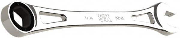 SK - 11/16" 6 Point Combination Wrench - 11" OAL, Steel, Full Polish Finish - Exact Tooling