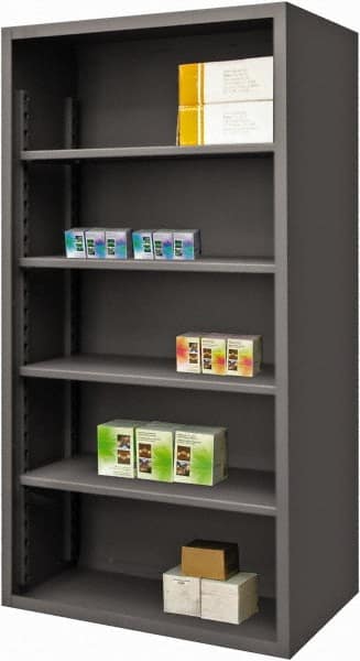 Durham - 4 Shelves, 6,600 Lb Capacity, Closed Shelving System - 60" Wide x 24" Deep x 72" High, Gray - Exact Tooling