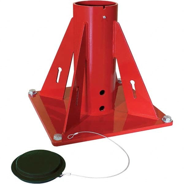 THERN - Davit Crane Bases Base Type: Pedestal Base Finish/Coating: Red Powder Coat - Exact Tooling