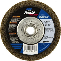 Norton - 4-1/2" Wheel Diam, 4/5" Wheel Thickness, 5/8" Arbor Hole, Type 27 Depressed Center Wheel - Fine Grade, Aluminum Oxide - Exact Tooling