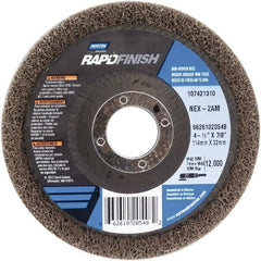 Norton - 4-1/2" Medium Grade Aluminum Oxide Deburring Disc - 7/8" Center Hole, Arbor Connection - Exact Tooling