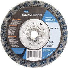 Norton - 4-1/2" Fine Grade Silicon Carbide Deburring Disc - 7/8" Center Hole, Arbor Connection - Exact Tooling