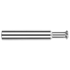Double Angle Milling Cutter: 90 °, 3/8″ Cut Dia, 0.133″ Cut Width, 3/8″ Shank Dia, Solid Carbide 3-1/2″ OAL, Uncoated, 6 Teeth