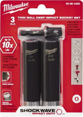 Milwaukee Tool - 3 Pc 1/2" Drive Deep Impact Universal Socket Set - Exact Tooling