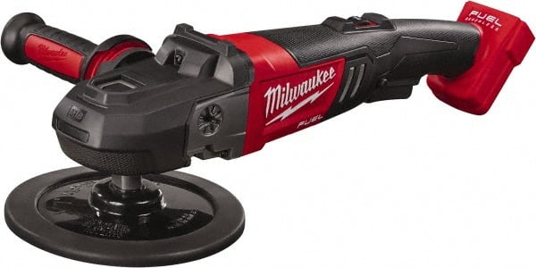 Milwaukee Tool - 7" Pad Diam, 2,200 RPM, Handheld Cordless Polisher - 18 Volts - Exact Tooling