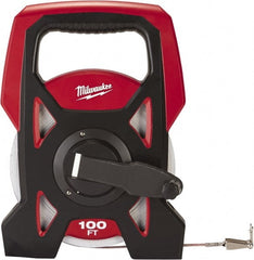 Milwaukee Tool - 100' x 3/8" Tape Measure - 1/16" Graduation - Exact Tooling