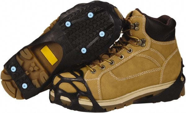 Duenorth - Size 13.5-15, (Women's Size 13.5-17.5) Strap-On Cleat - Tungsten Carbide Spike Traction, Black - Exact Tooling