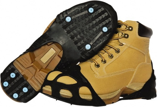 Duenorth - Size 14-15.5, (Women's Size 13.5-17.5) Strap-On Cleat - Tungsten Carbide Spike Traction, Black - Exact Tooling