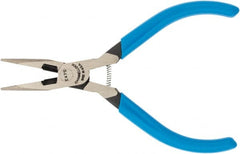 Channellock - 4.86" OAL, 1" Jaw Length, Long Nose Side Cutting Pliers - Standard Head, Cushion Grip Handles - Exact Tooling