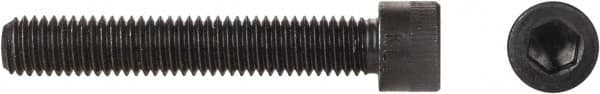 Made in USA - #8-32 Thread Hex Socket Drive, Socket Cap Screw - Grade ASTM A574 Alloy Steel, Black Oxide Finish, Fully Threaded, 2" Length Under Head - Exact Tooling