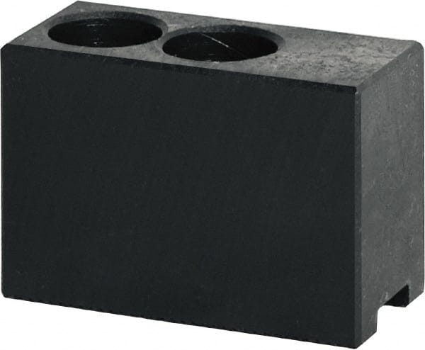 Bison - 500mm Max Chuck Capacity, 1.5mm x 60° Serrated Interface, Square Soft Lathe Chuck Jaw - Steel, 43mm Btw Mount Hole Ctrs, 60mm High, 25mm Groove, M20mm Fastener - Exact Tooling