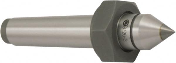 Bison - 1.24" Head Diam, Standard Point Solid Dead Center - 4MT Morse Taper, 14mm Point Diam - Exact Tooling