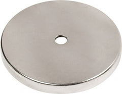 Mag-Mate - 4.9" Diam, 1/2" Cup Height, 200 Lb Average Pull Force, 200 Lb Max Pull Force, Neodymium Rare Earth Cup Magnet - Through Hole Style, Bright Plated - Exact Tooling