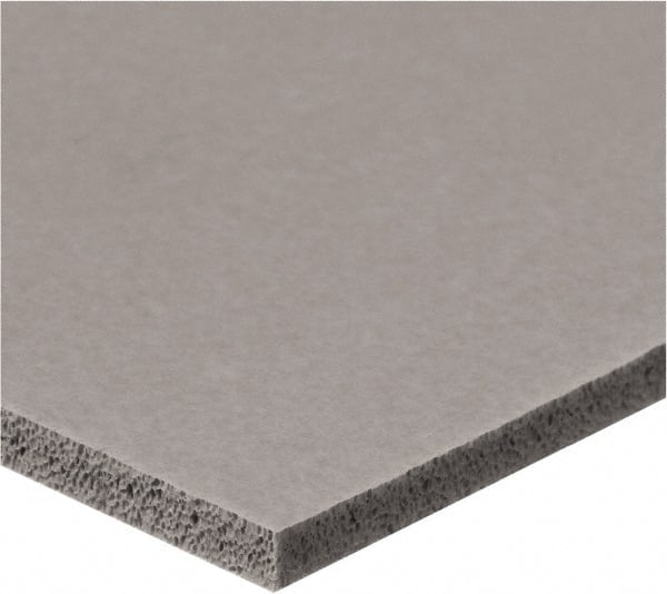 Value Collection - 1/8" Thick x 1" Wide x 6' Long Gray Closed Cell Silicone Foam Rubber Roll - Stock Length, Adhesive Back, -60°F to 400°F - Exact Tooling