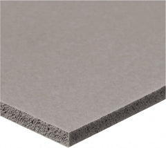 Value Collection - 1/2" Thick x 2" Wide x 6' Long Gray Closed Cell Silicone Foam Rubber Roll - Stock Length, Adhesive Back, -60°F to 400°F - Exact Tooling