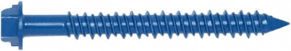 Powers Fasteners - 1/4" Diam, 5" OAL, Phillips Drive, Concrete Screw & Masonry Fastener - Carbon Steel, Perma-Seal Finish, Includes #3 Phillips Bit - Exact Tooling