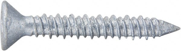 Powers Fasteners - 1/4" Diam, 3-1/4" OAL, Phillips Drive, Concrete Screw & Masonry Fastener - Stainless Steel, Perma-Seal Finish, Includes #3 Phillips Bit - Exact Tooling