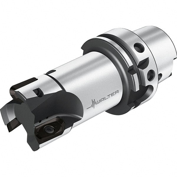 Walter - 50mm Cut Diam, 20mm Max Depth of Cut, 80mm Shank Diam, 141.9mm OAL, Indexable Square Shoulder End Mill - HSK80A Taper Shank, 0° Lead Angle, Through Coolant, Series M2131-H - Exact Tooling