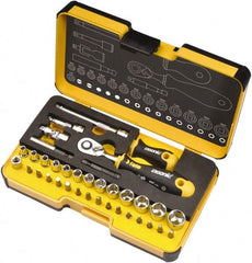 Felo - 36 Piece 1/4" Drive Ratchet Socket Set - Comes in Strongbox Case - Exact Tooling