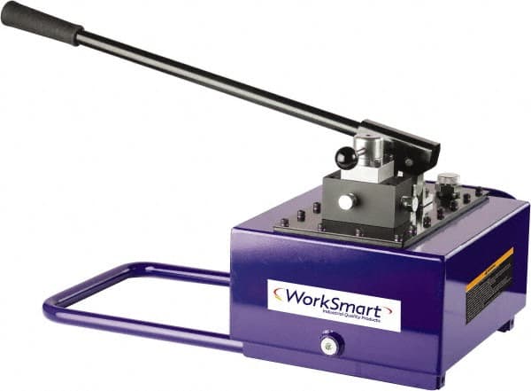 Value Collection - 2 Stage, 2" Piston Diam, 3/8 NPTF, 7.71; 0.29 Cu In Per Stroke, Manual Hydraulic Pump - 476 Cu In Reservoir, 1.69" Piston Stroke, 290 psi First Stage, 10,000 psi Second Stage - Exact Tooling
