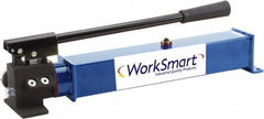 Value Collection - 2 Stage, 2" Piston Diam, 3/8 NPTF, 0.81 & 0.14 Cu In Per Stroke, Manual Hydraulic Pump - 122 Cu In Reservoir, 0.82" Piston Stroke, 200 psi First Stage, 10,000 psi Second Stage - Exact Tooling