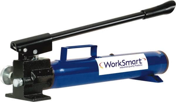 Value Collection - 2 Stage, 2" Piston Diam, 3/8 NPTF, 0.81 & 0.14 Cu In Per Stroke, Manual Hydraulic Pump - 67 Cu In Reservoir, 0.82" Piston Stroke, 200 psi First Stage, 10,000 psi Second Stage - Exact Tooling