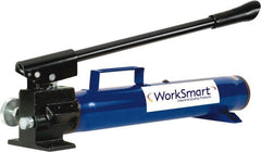 Value Collection - 2 Stage, 2" Piston Diam, 3/8 NPTF, 0.81 & 0.14 Cu In Per Stroke, Manual Hydraulic Pump - 67 Cu In Reservoir, 0.82" Piston Stroke, 200 psi First Stage, 10,000 psi Second Stage - Exact Tooling