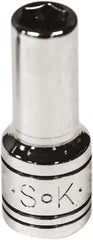 SK - 1/4", 1/4" Drive, Deep Hand Socket - 6 Points, Steel, Chrome Finish - Exact Tooling