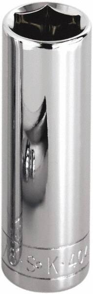 SK - 1/4" Drive, Deep Hand Socket - 6 Points, Steel, Chrome Finish - Exact Tooling