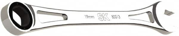 SK - 19mm 6 Point Combination Wrench - 12" OAL, Steel, Full Polish Finish - Exact Tooling